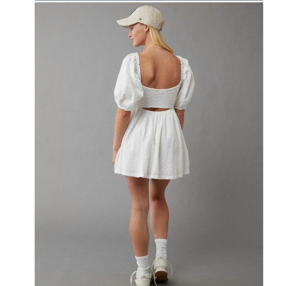 American Eagle Puff Sleeve Mini Dress NWT - Picture 2 of 5